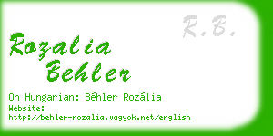 rozalia behler business card